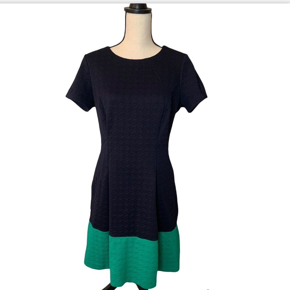 Vince Camuto pleated two tone dress